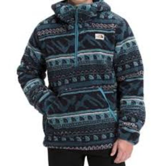 The North Face Fair Isle Print Relaxed Fit Quarter Zip Fleece Hoodie